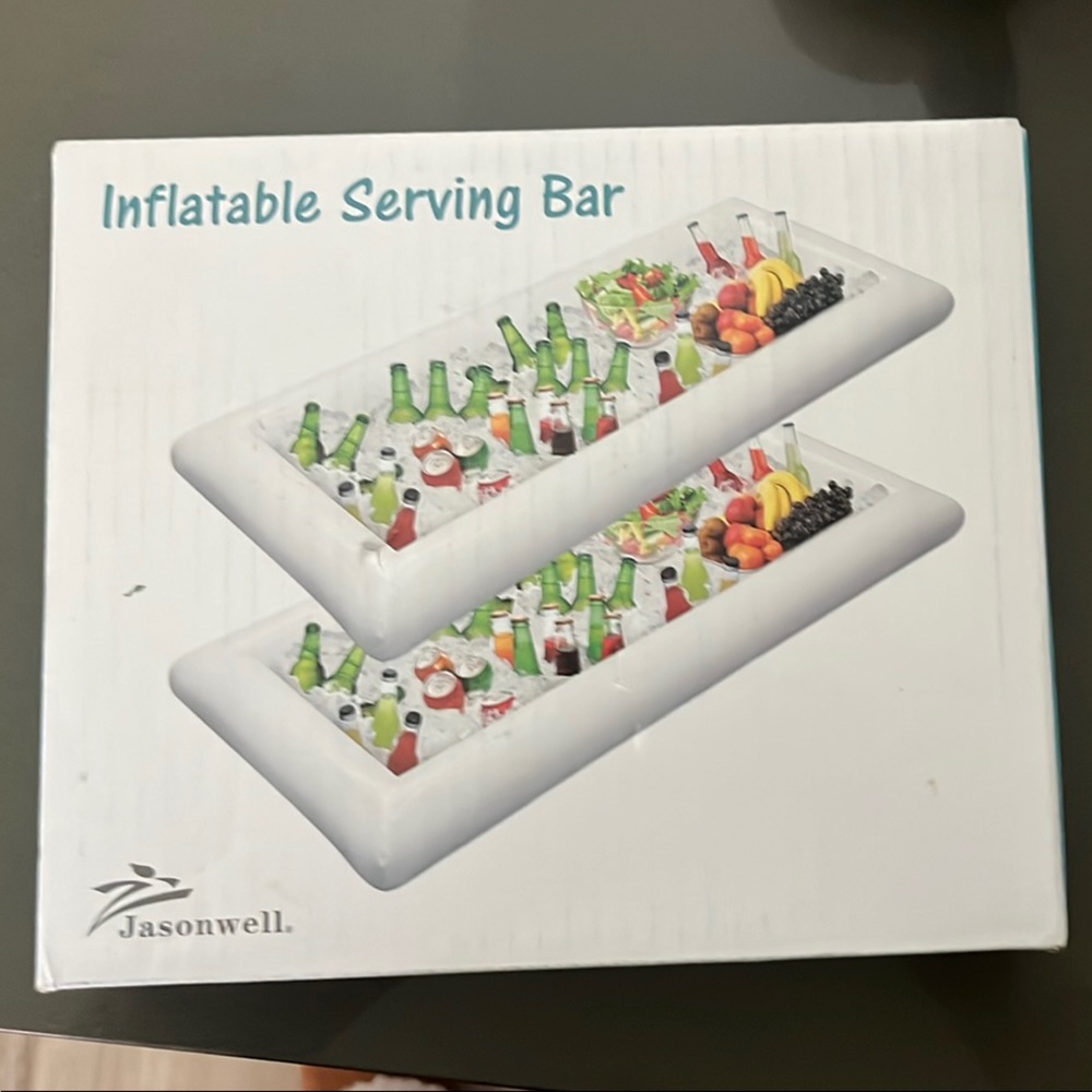 Jasonwell White Inflatable Serving Bar
